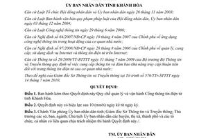 Quyết định 37/2010/QĐ-UBND Quy chế quản lý và vận hành Cổng thông tin điện tử
