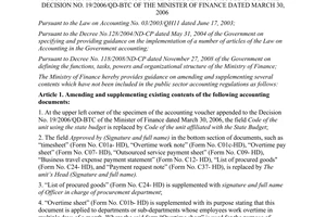 Circular 185/2010/TT-BTC amending supplementing the public-sector administrative accounting