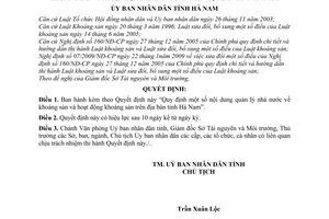 Quyết định 36/2010/QĐ-UBND nội dung quản lý nhà nước khoáng sản