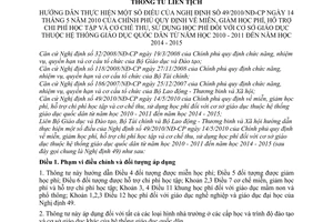 Thông tư liên tịch 29/2010/TTLT-BGDĐT-BTC-BLĐTBXH hướng dẫn Nghị định 49/2010/NĐ