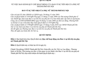 Quyết định 5688/QĐ-BCĐ  Quy chế hoạt động Ban vì sự tiến bộ phụ nữ