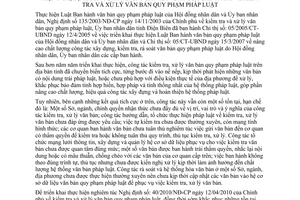 Chỉ thị 14/2010/CT-UBND tăng cường công tác kiểm tra xử lý văn bản Điện Biên