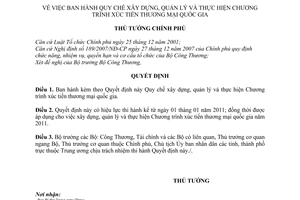 Quyết định 72/2010/QĐ-TTg Quy chế xây dựng, quản lý thực hiện Chương trình