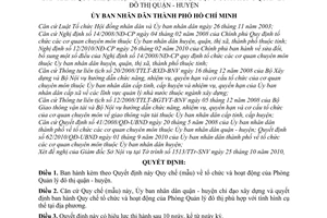 Quyết định 79/2010/QĐ-UBND Quy chế (mẫu) tổ chức hoạt động Phòng Quản lý đô thị