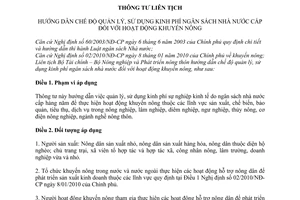 Thông tư liên tịch 183/2010/TTLT-BTC-BNN hướng dẫn chế độ quản lý, sử dụng kinh