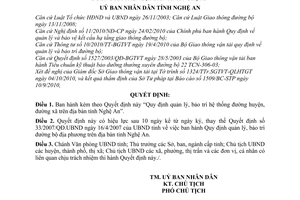 Quyết định 87/2010/QĐ-UBND quản lý, bảo trì hệ thống đường huyện