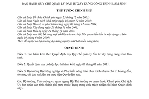 Quyết định 73/2010/QĐ-TTg  Quy chế quản lý đầu tư xây dựng công trình lâm sinh