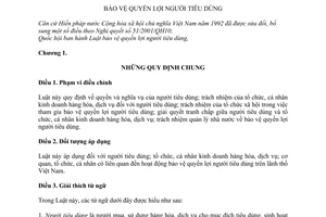 Luật bảo vệ quyền lợi người tiêu dùng 2010