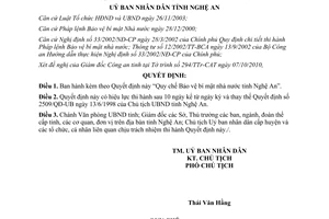 Quyết định 88/2010/QĐ-UBND ban hành Quy chế Bảo vệ bí mật Nhà nước Nghệ An