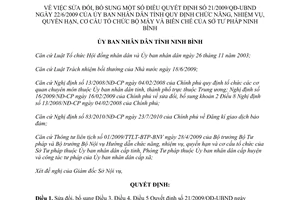 Quyết định 21/2010/QĐ-UBND sửa đổi chức năng nhiệm vụ quyền hạn Sở Tư pháp Ninh Bình