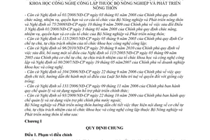 Thông tư 67/2010/TT-BNNPTNT hướng dẫn cơ chế tự chủ, tự chịu trách nhiệm