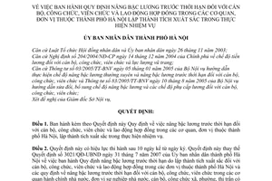 Quyết định 53/2010/QĐ-UBND  nâng bậc lương trước thời hạn