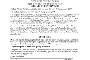 Nghị quyết 12/2010/NQ-HĐND phân bổ dự toán chi thường xuyên ngân sách từ năm 2011 Đồng Tháp