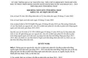 Nghị quyết 14/2010/NQ-HĐND thông qua định mức phân bổ vốn đầu tư phát triển