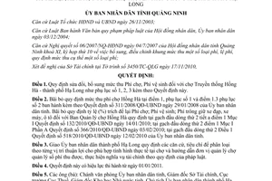 Quyết định 3478/2010/QĐ-UBND sửa đổi quy định thu Phí chợ Phí vệ sinh Quảng Ninh