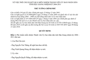 Quyết định 2113/QĐ-TTg phê chuẩn kết quả miễn nhiệm thành viên Ủy ban