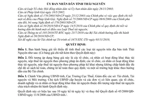 Quyết định 37/2010/QĐ-UBND bảng giá tối thiểu tính thuế tài nguyên