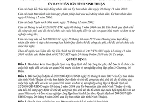 Quyết định 2255/2010/QĐ-UBND chế độ công tác phí chi tổ chức hội nghị Ninh Thuận