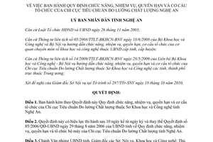 Quyết định 94/2010/QĐ-UBND chức năng nhiệm vụ Chi cục Đo lường Chất lượng Nghệ An