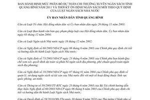 Quyết định 11/2010/QĐ-UBND định mức phân bổ dự toán chi thường xuyên ngân sách Quảng Bình 2011