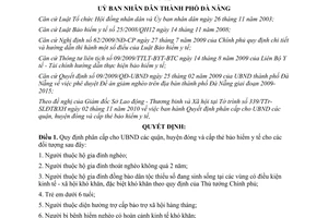 Quyết định 37/2010/QĐ-UBND phân cấp cho UBND quận huyện cấp thẻ BHYT Đà Nẵng