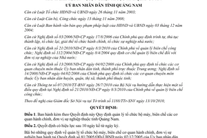 Quyết định 27/2010/QĐ-UBND quản lý tổ chức bộ máy biên chế các cơ quan Quảng Nam