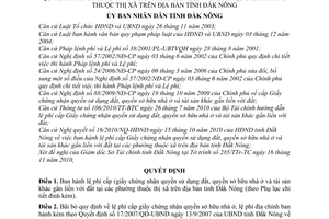 Quyết định 37/2010/QĐ-UBND lệ phí cấp giấy chứng nhận quyền sử dụng đất