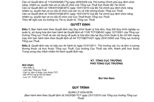 Quyết định 2423/QĐ-TCT Quy trình Quản lý hóa đơn