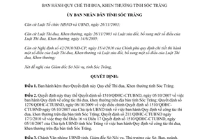 Quyết định 241/QĐ-UBND năm 2010 Quy chế Thi đua Khen thưởng tỉnh Sóc Trăng