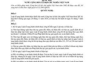 Nghị quyết 56/2010/QH12 thi hành Luật tố tụng hành chính