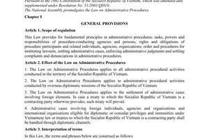 Law No. 64/2010/QH12 on Administrative procedures