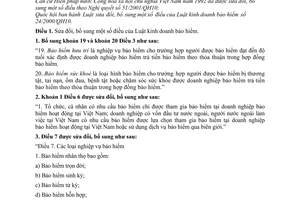 Luật kinh doanh bảo hiểm sửa đổi 2010