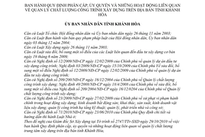 Quyết định 38/2010/QĐ-UBND  phân cấp, ủy quyền những hoạt