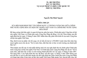 Thỏa thuận sửa đổi Nghị định thư tài chính giữa Việt Nam - Pháp