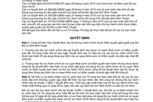 Quyết định 2258/QĐ-UBND công bố thay thế bộ thủ tục hành chính