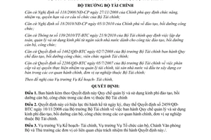 Quyết định 3086/QĐ-BTC Quy chế quản lý và sử dụng kinh phí đào tạo