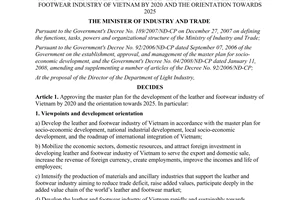 Decision No. 6209/QD-BCT approving the master plan for the development