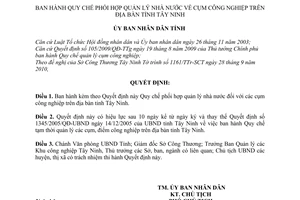 Quyết định 51/2010/QĐ-UBND Quy chế phối hợp quản lý nhà nước cụm công nghiệp