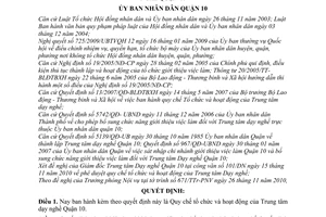 Quyết định 005/2010/QĐ-UBND Quy chế tổ chức hoạt động Trung tâm dạy nghề Quận 10