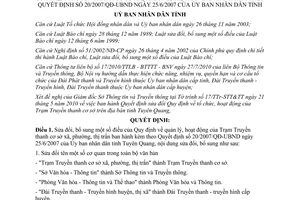 Quyết định 28/2010/QĐ-UBND sửa đổi quản lý hoạt động Trạm Truyền thanh Tuyên Quang
