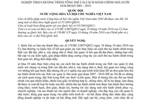 Nghị quyết 57/2010/QH12  kết quả giám sát thực hiện cải cách thủ tục hành chính