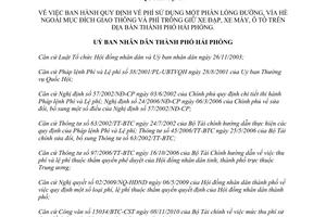 Quyết định 2052/QĐ-UBND 2010 phí sử dụng lòng đường vỉa hè phí trông giữ xe Hải Phòng