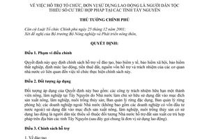 Quyết định 75/2010/QĐ-TTg hỗ trợ tổ chức đơn vị sử dụng lao động người dân tộc