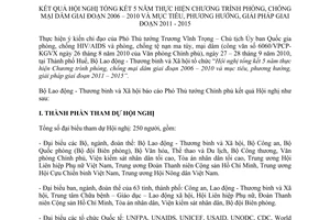 Báo cáo 108/BC-BLĐTBXH  kết quả Hội nghị tổng kết 5 năm thực hiện Chương trình