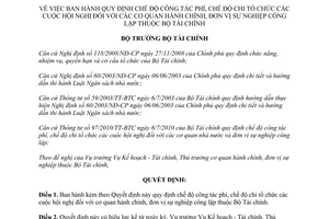 Quyết định 3151/QĐ-BTC chế độ công tác phí, chi tổ chức hội nghị