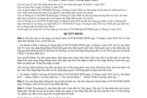 Quyết định 22/2010/QĐ-UBND sửa đổi Quyết định 09/2010/QĐ-UBND