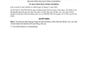 Quyết định 2768/QĐ-UBND năm 2010 đơn giá cho thuê nhà thuộc sở hữu Nhà nước