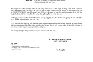 Công văn 7843/VPCP-KTN  quản lý cấp phép khai thác quặng sắt xã Mô Rai