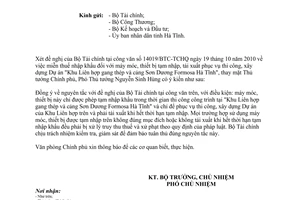 Công văn 7820/VPCP-KTTH miễn thuế nhập khẩu máy móc thiết bị tạm nhập tái xuất