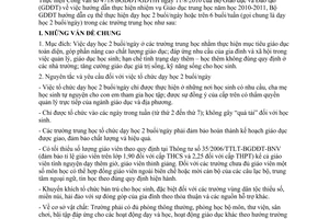 Công văn 7291/BGDĐT-GDTrH hướng dẫn dạy học 2 buổi/ngày trường trung học